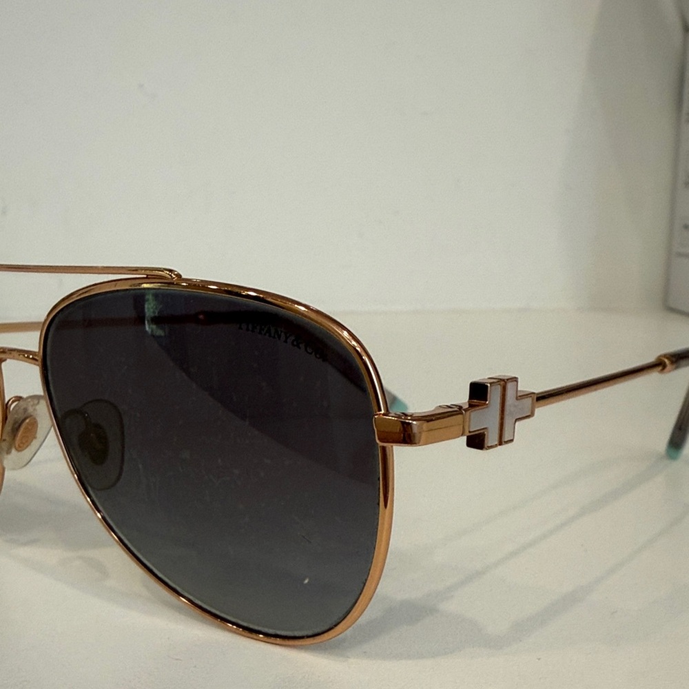 Tiffany Rose Gold Aviator Sunglasses - Picture 3 of 3
